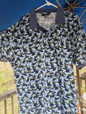Psycho Bunny Camouflage Polo - Blue/Olive/Black